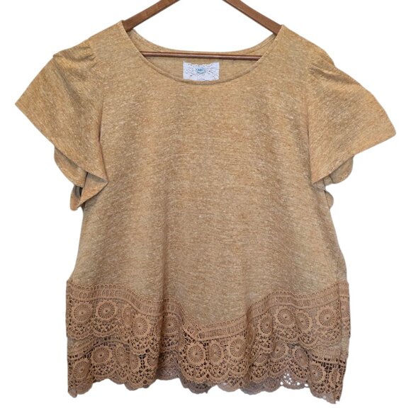 Women's Gold Short Sleeved Top sz 3X - Picture 1 of 6